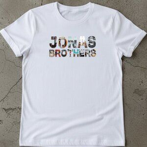 Jonas Brothers Graphic T-Shirt – Pop Music Fan Tee – Trendy Unisex White Shirt